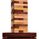 SWOOC Games - Reclaimed Giant Tower Game (Weather Resistant) 60 Blocks + Storage Crate/Outdoor Game Table | Stacks up to 5ft | Giant Outdoor Tower for Adults | Large Yard Activity | Jumbo Lawn Fun