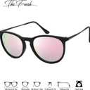 The Fresh Polarized Classic Round Style Tip Pointed Sunglasses Vintage Trendy FR16124P