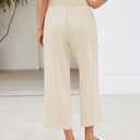 LookbookStore Lightweight Linen Pants Women Plus Size Trousers for Women High Waisted Beige Pants Beige Size XXL Size 20 22