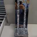 Crystal Crush Diamond Mirrored Candle Sconces, Silver Wall Candle Holder Set of 2, Wall Decorations for Living Room，Dining Room (Rectangle Stripe (Style 4))