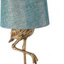 Cape Craftsmen Flamingo Table Lamp with Nightshade | Gold with Blue Shade | 32" Tall | Decorative Light Home Dcor for Coffee Tables and Night Stands