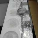 Bathroom Light Fixtures Over Mirror, Brushed Nickel Modern Vanity Lighting with Milk White Glass Globe Shades 5-Light Farmhouse Wall Sconce