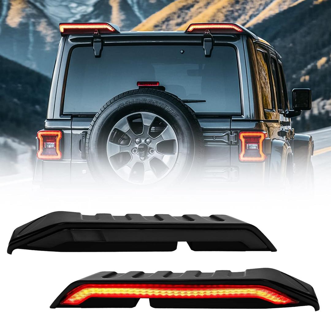 High Mount Brake Light for Jeep Wrangler JL JLU 2018-2022, Extra Tail Lights with Turn Signal Lights and Brake Lights Jeep Wrangler Accessories