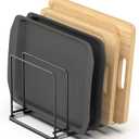 Cutting Board Organizer, Kitchen Cabinet Organizer, Divided Rack with 5 Slots for Baking Trays, Cutting Boards - Cookie sheet Organizer Inside Cabinet, Baking Sheets Holder (large)