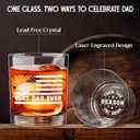 Birthday Gifts for Dad from Daughter Son - 11 oz Engraved Crystal Whiskey Glasses - Gifts for Dad Who Wants Nothing, Men Birthday Ideas (American Dad - White)