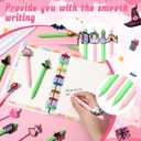 3 x 12 Pieces Halloween Witch Party Favors Witch Hat and Crown Ballpoint Pen Colorful Witch Retractable Gel Ink Pen for Office Home Halloween Favos Goody Bag Filler Rewards Supplies