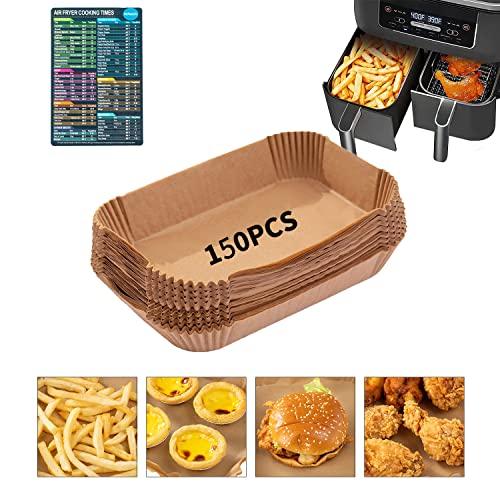 Air Fryer Liners Disposable for Ninja Dual Air Fryer,150PCS Rectangle Air Fryer Accessories,Baking Parchment Paper Liners for Ninja DZ201 /401