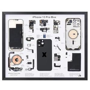 SHANBOYU Art for iPhone 13 Pro Max Disassembled Artwork, 6.7 inch Display, Framed Generation Parts Display Old Mobile Phone Display Old Mobile Phone rationing disassembly Display