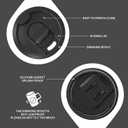Ideus Vacuum Insulated Coffee Mug, 16oz Reusable Stainless Steel Thermal Double Walled cup with Handle and Slider Lid for Hot & Cold Beverages, BPA Free (Leapord Black)