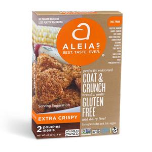 Aleias Gluten Free Extra Crispy Coat & Crunch 4.5oz (1 Pack) Crunchy Breading for Chicken, Seafood, Meat & Veggies (BBD-08/31/26)