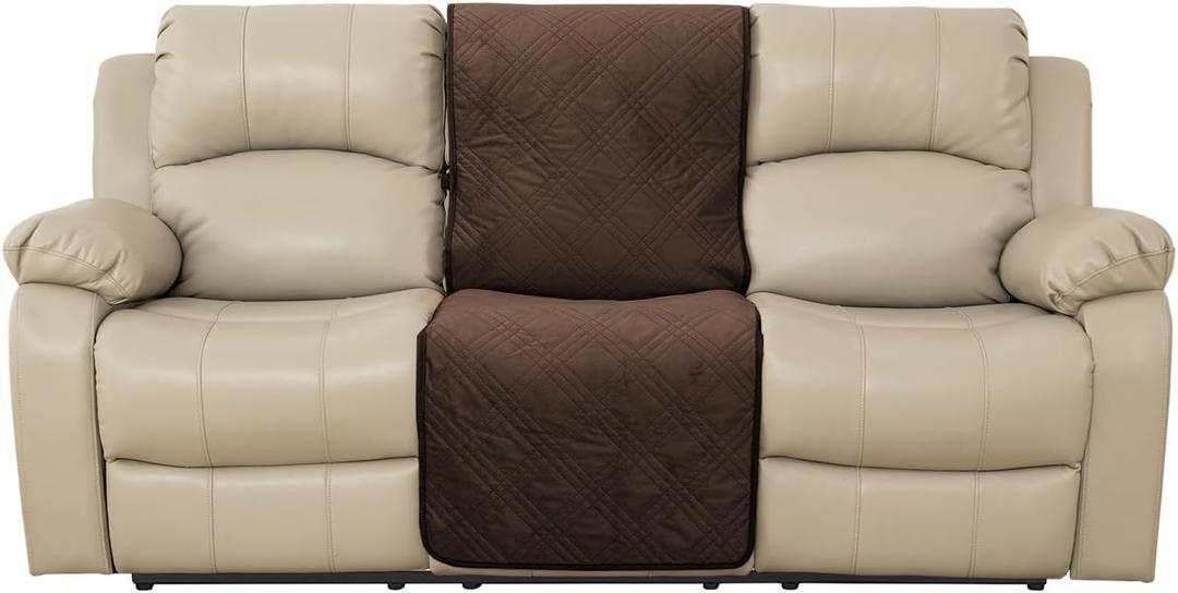BOCTOPUG Velvet Recliner Chair Cover - Sofa Slipcover Waterproof Recliner Slipcover Sofa Cover Water Resistant Couch Cover for Dogs Pets (Brown, 23" Middle)