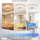 addlon Ceiling Fans with Lights and Remote, 20'' Low Profile Ceiling Fans, 3000-6000K Dimmable Modern Flush Mount LED Fan Light, Fandelier Ceiling Fan for Bedroom, Kitchen, Living Room, White
