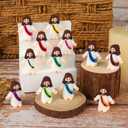 BSTCRAFT 80 Pcs Mini Jesus, Little Jesus Figures to Hide Tiny Figurines in Bulk and Pocket Seek Religious Gifts for Easter Egg Stuffers Fillers Sunday School Baptism Christ Savior Craft