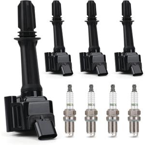 Set of 4 Ignition Coil Pack Spark Plug Compatible with Chevy Cruze Malibu Equinox Buick Encore GMC Terrain, 1.4 1.5 L4 Coils Spark Plugs, Replaces OE# UF802, 91970