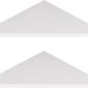 evron Corner Mounting Shelf,Easy to Install Wall Corner Shelf,Frosting Pattern Right-Angled,Set of 2 (White)