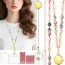 Lanyard for ID Badges Holder, Teacher Lanyard Cruise Ship Lanyards, Retractable Badge Reel Keys Eyeglass Chains for Women,Orange Pink