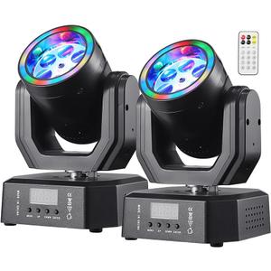 Mini Moving Head Light, 30W Compact Led DJ Stage Lights Moving Head Bee-Eyes with Halo Effects, Remote/ DMX512/ Sound Control for Wedding DJ Party Disco Club Small Venues