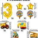 9 Pcs Construction Party Decorations Construction Birthday Party Supplies Large Gold Excavator Crane Truck Tractor Themed Balloons 3rd Birthday Decorations for Boys
