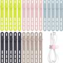 Oligei 25 Pcs Silicone Cable Ties, Cable Ties Reusable, High Elasticity Cord Wraps for Electrical Cords, Cord Organizer for Earphone, Phone Charger(Colorful)
