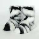 Women's Furry Boots 2025furry Fluffy Short Snow Boot mid-Calf Boots Warmcomfortable Outdoor Fur Shoes (M)