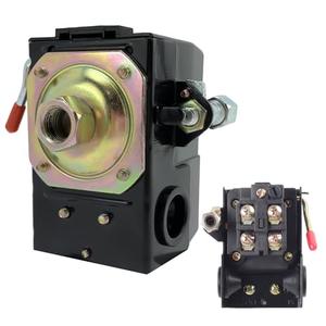 iMeshbean Air Compressor Pressure Switch, 90-125 psi Pressure Switch for Air Compressor,Heavy Duty 26A with Unloader & On/Off Lever, Black