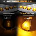 HERCOO LED Roof Lights Lenses Amber Cab Marker Clearance Running Compatible with 1999-2016 Super Duty F250 F350 F450 F550 Aftermarket Replacement