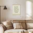 Shrago Slow Down You're Doing Fine Wall Art, Inspirational Positive Affirmation Green Striped Poster Hanger Frame for Bedroom Living Room Home Office Wall Decor, 12x16 Inch