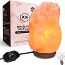10-12 Inches Tall- Extra Large,11-15 lbs, 100% Authentic Natural Himalayan Pink Salt Lamp, Hand Crafted Wooden Base, Bulb Replacement Included