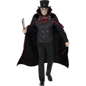 Morph Gothic Vampire Costume for Men - Jack The Ripper Cape - Adult Vampire Outfit - Spooky Halloween Attire (Medium)