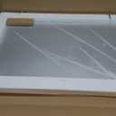 LOAAO 24X36 Inch Brushed Nickel Bathroom Mirror, Rounded Rectangle Silver Metal Frame Mirror, Brushed Nickel, Anti-Rust, Hangs Horizontally or Vertically