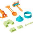 Amazon Basics 3lbs Moldable Sensory Play Sand with Castle Molds and Tool Set, for Kids Ages 3 and Up, Medium, Natural Sand, 11 Count (Pack of 1)