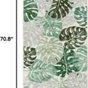 Wonnitar Leaf Washable 2x6 Rug Runner, Tropical Green Bathroom Rugs Runner Kitchen Carpet, Non-Slip Monstera Plant Non-Shedding Low Pile Accent Mat for Hallway Bedroom Closet