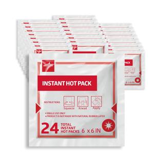 Medline Instant Warm Pack, Disposable, 6" x 6", 24 per Pack, Heat Packs for Pain Relief, Muscle Soreness and Increased Blood Flow