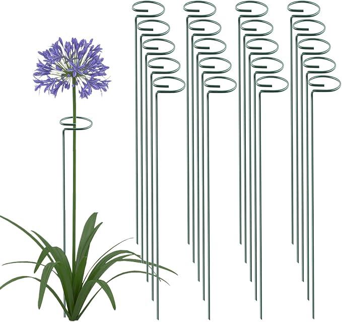 36 Inches Single Stem Plant Support Stakes Steel Garden Stakes Plant Stem Support, Pack of 20, 4 packs