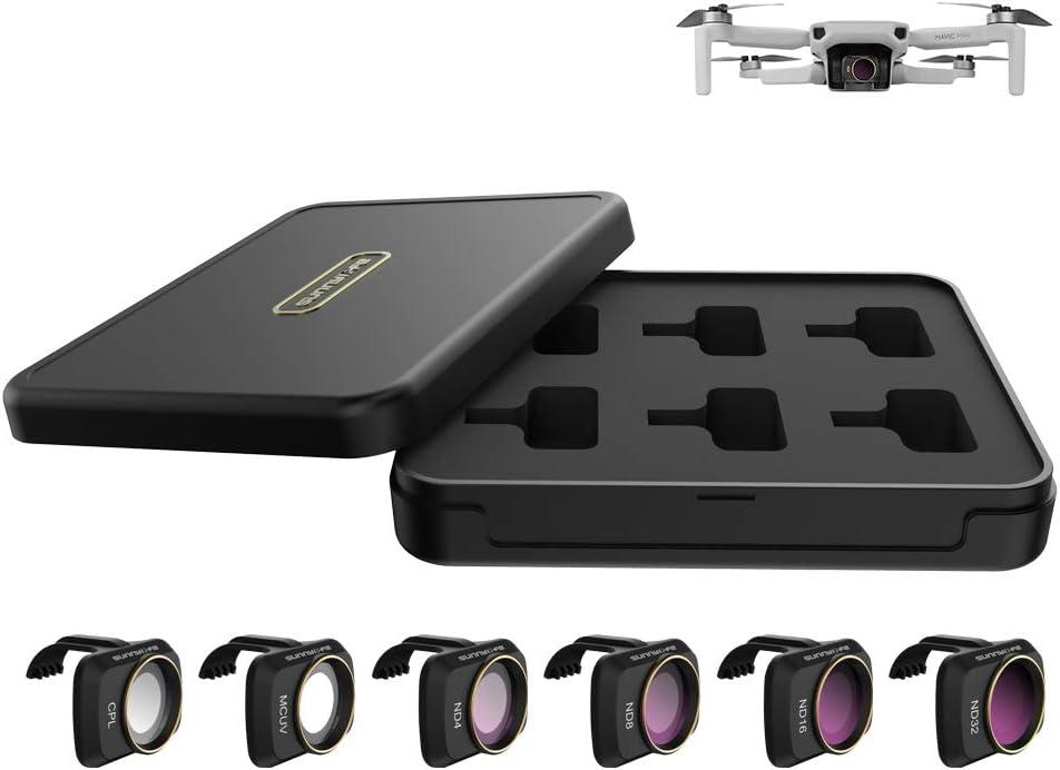 Lens Filter Set Compatible with DJI Mini 4K/Mini 2/Mavic Mini/Mini SE/Mini 2 SE Accessories 6Pcs Filter Combo Multi Coated Filters Camera Lens (CPL MCUV ND4 ND8 ND16 ND32)