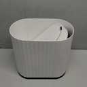 ELPHECO Bathroom Trash Can with Lid 2 Gallon Small Sensor Garbage Can, 9 Liter Slim Smart Trash Bin, Waterproof Automatic Wastebasket, Narrow Plastic Garbage Bin for Bathroom, Black and White