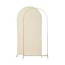 Gawicpy 5.9FT Wedding Arch Backdrop Stand, Metal Arch Backdrop Stand with Wedding Arch Cover, Arch Backdrop for Baby Shower, Birthday, Bridal, Anniversary, Graduation Garden Balloon Arch Decoration