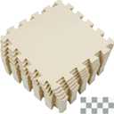 Yostrong 18 Tiles Interlocking Puzzle Foam Baby Play Mat for Playing - EVA Babies Crawling Mat | Rubber Floor Work Out Mats for Home Gym. Beige. YOC-Jb18N