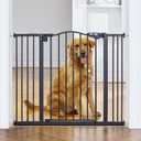 InnoTruth 29-39.6 Baby Gate for Stairs & Doorways, 30" Tall Pressure Mount Pet Gates, Easy Step Auto Close Both Sides Walk Thru Child Gate, Dual-Lock Safety Design and One-Hand Operation, Black