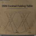 Byliable Cocktail Table 28in Folding Round High Top Indoor Outdoor with Removable Legs, Tall Bistro Foldable Bar Height Table for Parties, Patio, Backyard, Dining, Wedding, White- 2PCS