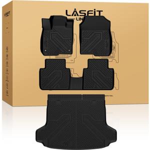 LASFIT Floor Mats & Cargo Mat for Honda HRV 2026 2025 2024 2023 Sport/LX/EX-L (Gasoline & Hybrid) & for Acura ADX 2025-2026, All Weather TPE Custom Fit HR-V Floor Liner Accessories Full Set, Black