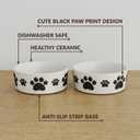 Ceramic Dog Bowls for Small Size Dog - 5'' Round 2 Tall Dog Food Bowl & Water Bowl Set of 2 - Small Dog Bowls with Anti-Slip Rings - 2 Cups Food and Water Bowls for Dogs and Cats