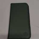 SHIELDON Case for iPhone 13, Genuine Leather Wallet Folding Case with Kickstand RFID Blocking Card Slots Magnetic Shockproof Cover Compatible with iPhone 13 5G (6.1" 2021) - Midnight Green