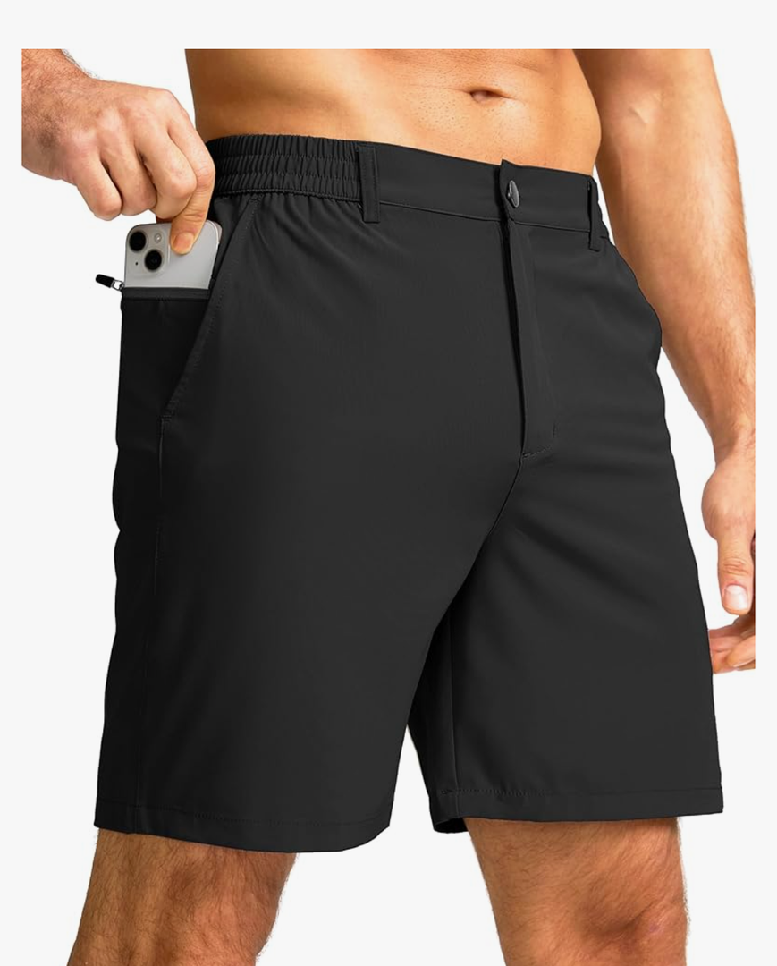 Men's Casual Shorts 7" Lightweight Golf Shorts for Men Stretch with 3 Pockets Quick Dry Breathable Work Shorts, 2XL