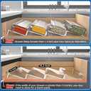 MIUKAA Clear Acrylic Spice Drawer Organizer, 4 Tier Seasoning Jars Drawers Insert, Kitchen Spice Rack Tray for Drawer/Countertop (Jars not included) (4 Pcs x 13 inch Width, Transparent)