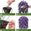 Hoppwodd Artificial Flower for Outdoors 4pcs Fake Lily Hanging Flower Baskets for Outside UV Resistant Silk Faux Long Trailing Vines for Garden Porch Patio, Purple & Light Purple