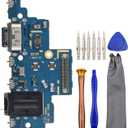 USB Charging Port Replacement Part Assembly Board for Samsung Galaxy A52s 5G SM-A528B with Microphone Headphone Jack and Tool Kit