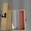 MOBYKE Index Card Holder 3x5, Wooden Origanizer Recipe Box with 100 PCS Flash Cards, 30 Plastic White Dividers, 1 Blank Sticker and 1 Letter Sticker, Flashcard Notecard Holders for Home Office