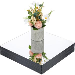 12pcs Acrylic Square Mirror Centerpieces for Tables,12" x 12" Bulk Mirror Tray Candle Holder Tray, 2mm Thick Mirrors Tiles for Dining Table, Wedding Decoration, Christmas Decoration