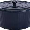 WHJY Blue Colorful Ceramic Casserole Dish with Lid1 Quart Ceramic Casserole Pan for Bakeware Oven